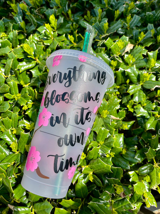 Everything Blossoms in Time Cold Cup